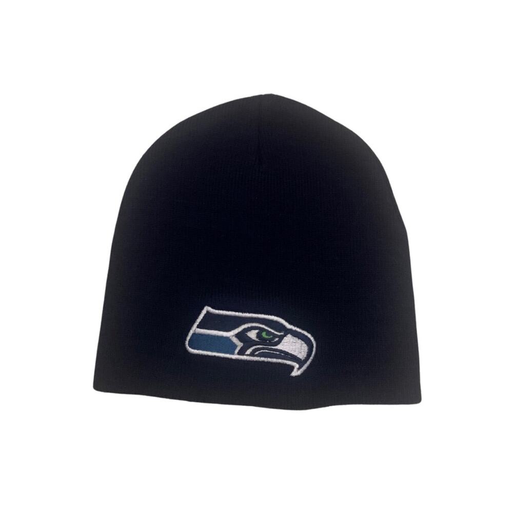 2/$30 NFL Seattle Seahawks Navy Blue Beanie Hat Football Team Knit Cap Sporty